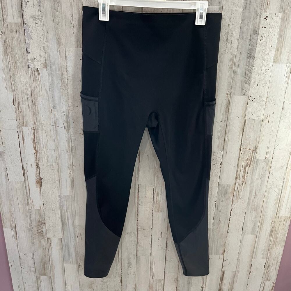 SPANX Every Wear Active High Rise Gloss Pocket Leggings‎ Womens L Very Black